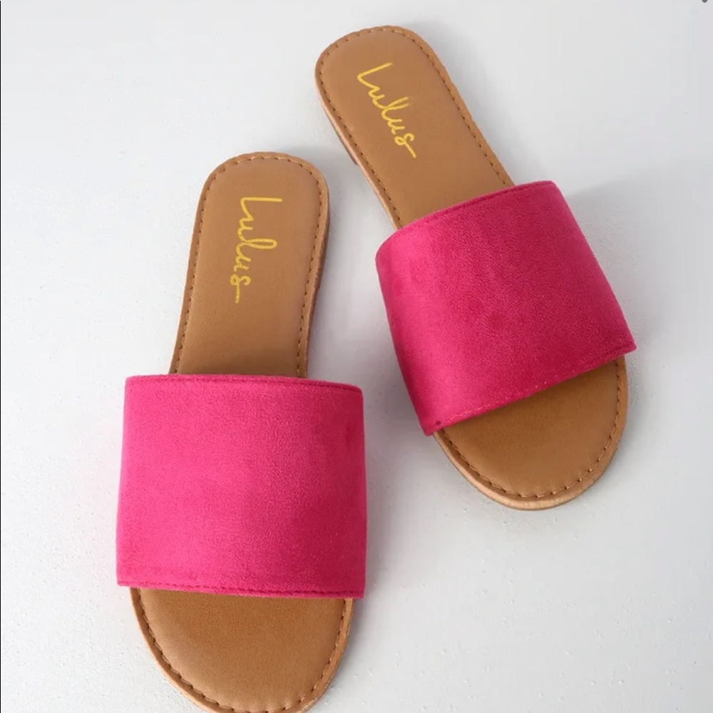 NEW Lulu’s Fuchsia Slides Size 6
